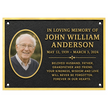 Personalised Cast Brass Memorial Plaque – Photo