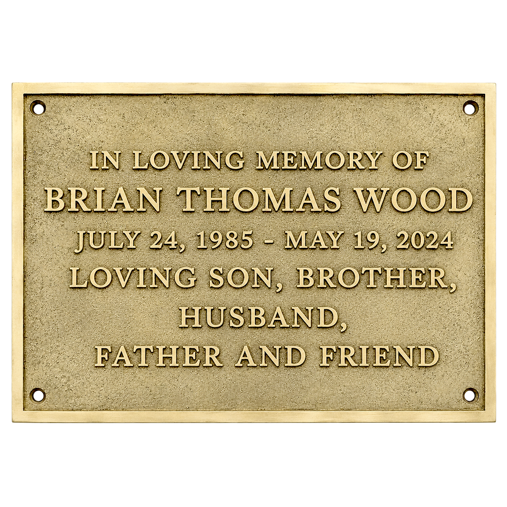 Personalised Cast Brass Memorial Plaque – Classic