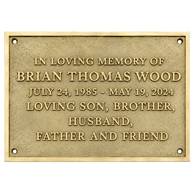 Personalised Cast Brass Memorial Plaque – Classic