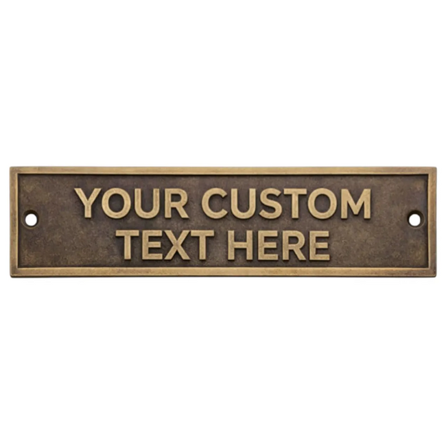 Personalised Cast Brass Door Sign Plaque – Heritage Design