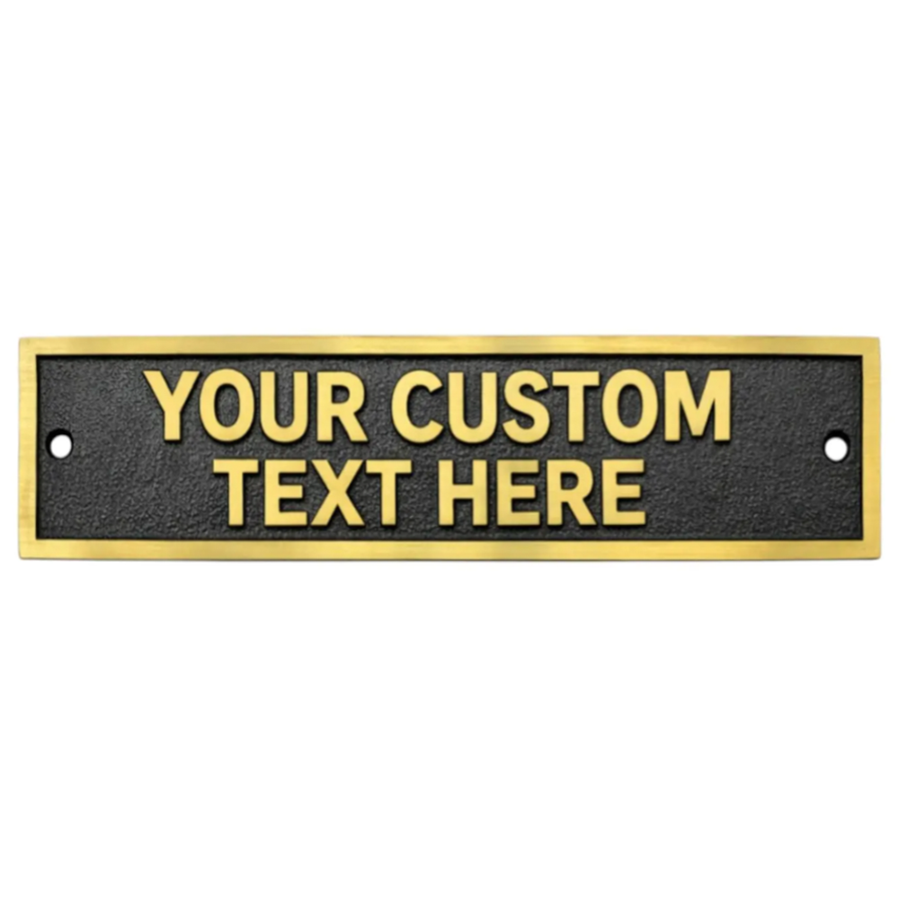 Personalised Cast Brass Door Sign Plaque – Heritage Design