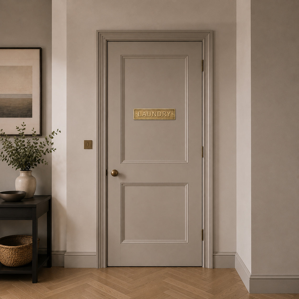 Personalised Cast Brass Door Sign Plaque – Heritage Design