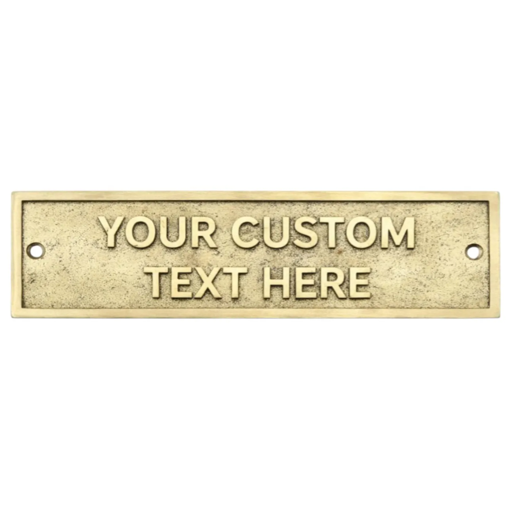 Personalised Cast Brass Door Sign Plaque – Heritage Design