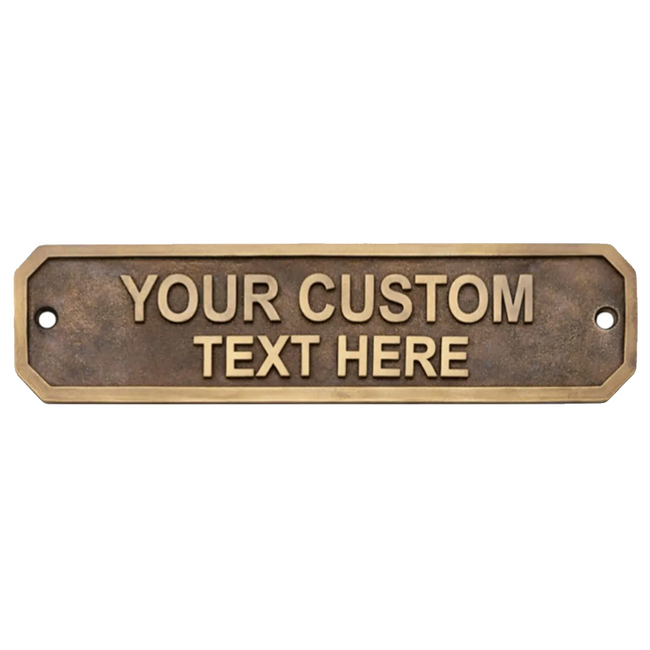 Personalised Cast Brass Door Sign Plaque – Imperial Design