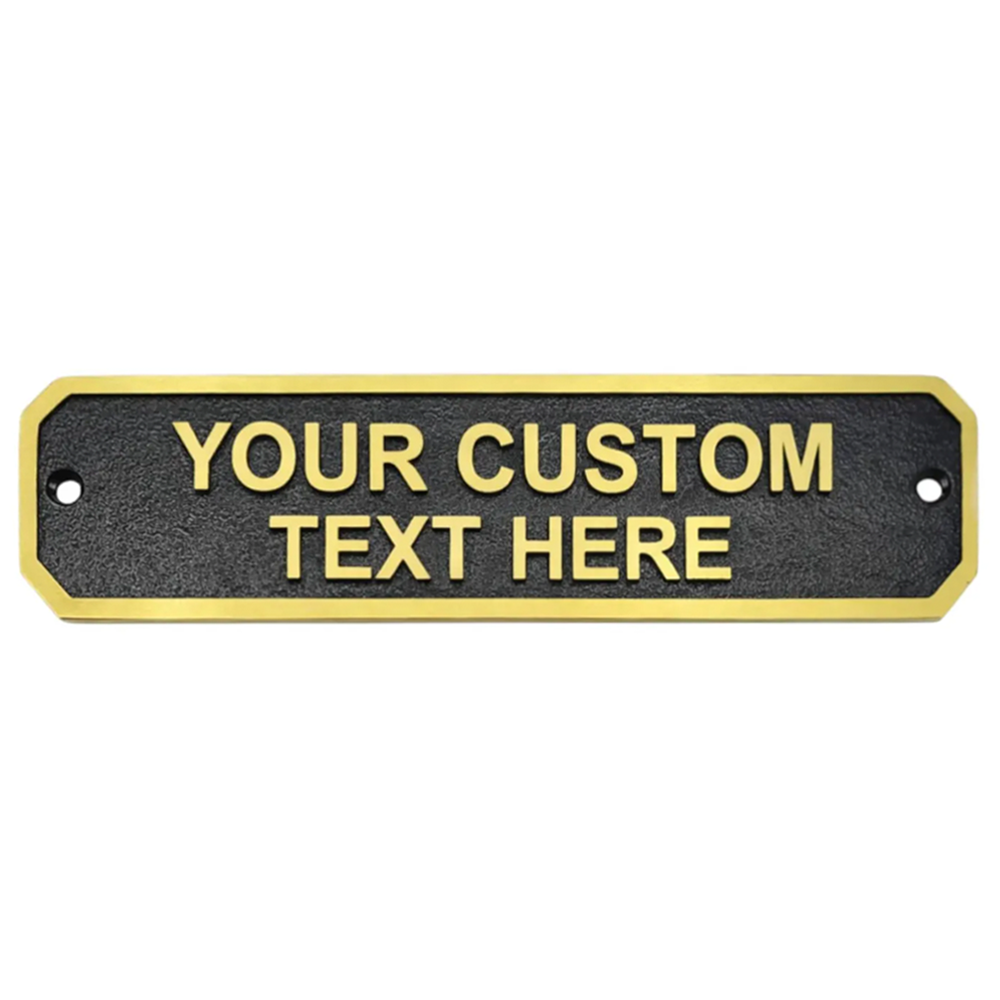 Personalised Cast Brass Door Sign Plaque – Imperial Design