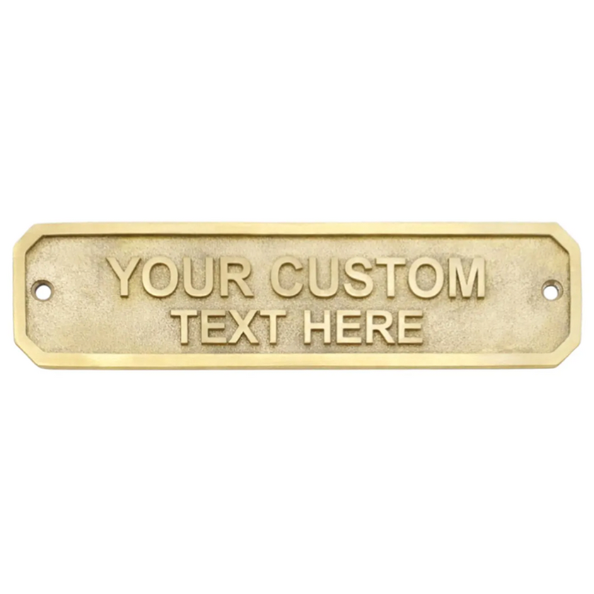 Personalised Cast Brass Door Sign Plaque – Imperial Design