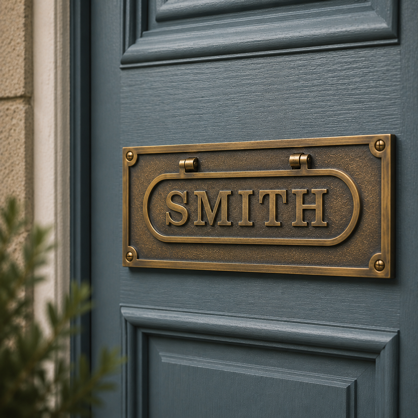 Personalised Cast Brass Letter Plate