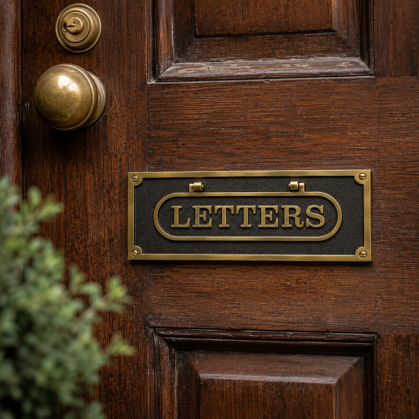 Personalised Cast Brass Letter Plate