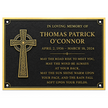 Personalised Cast Brass Memorial Plaque – Cross