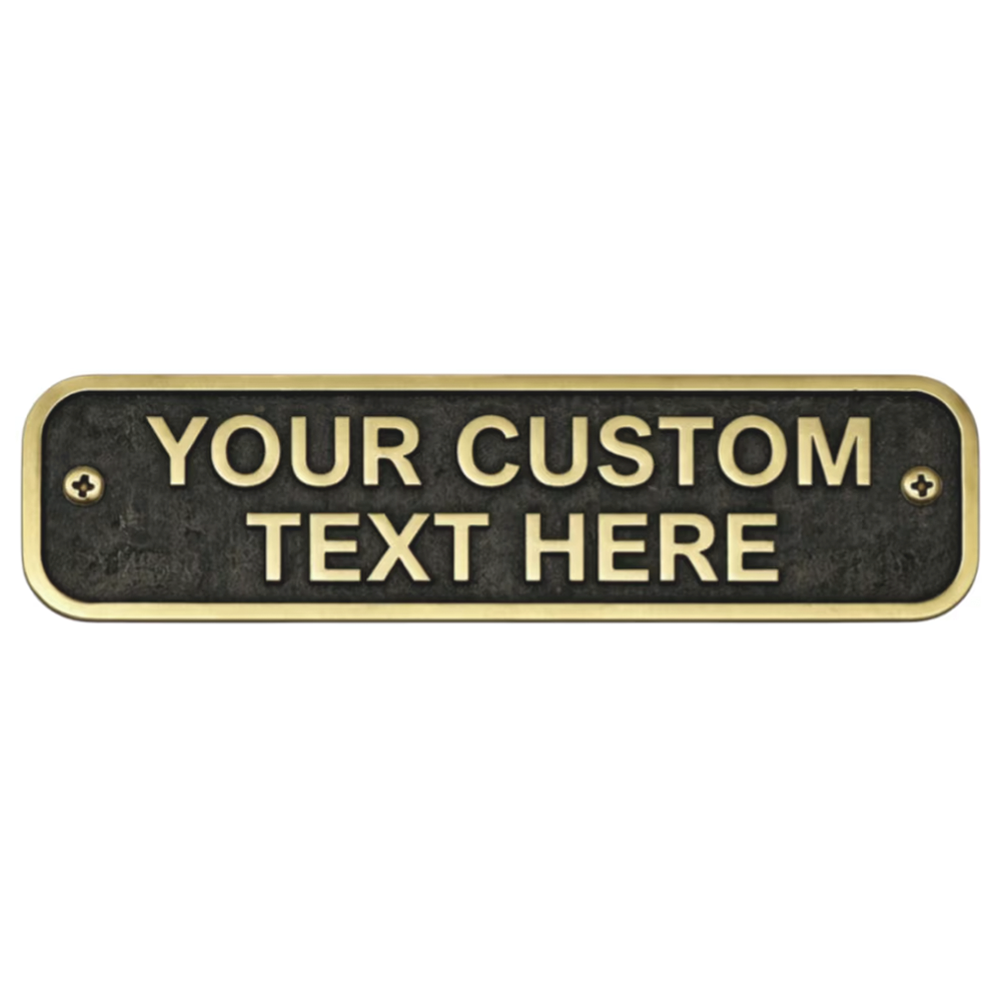 Personalised Cast Brass Door Sign Plaque – Oxford Design