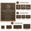 Personalised bronze plaque customization options featuring custom logos, raised lettering and bespoke sizes