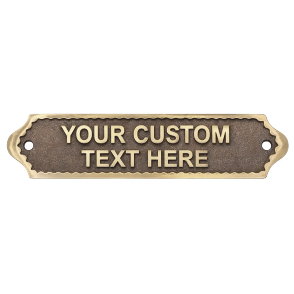 Personalised Cast Brass Door Sign Plaque – Royal Design