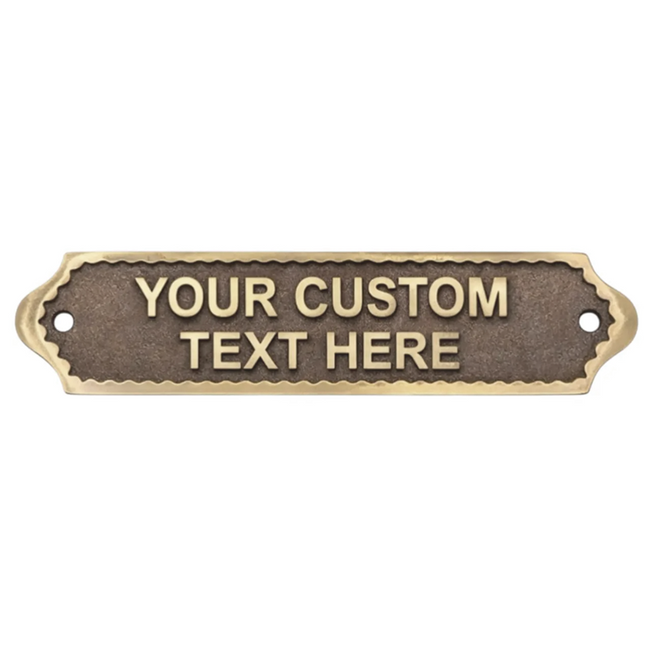 Personalised Cast Brass Door Sign Plaque – Royal Design