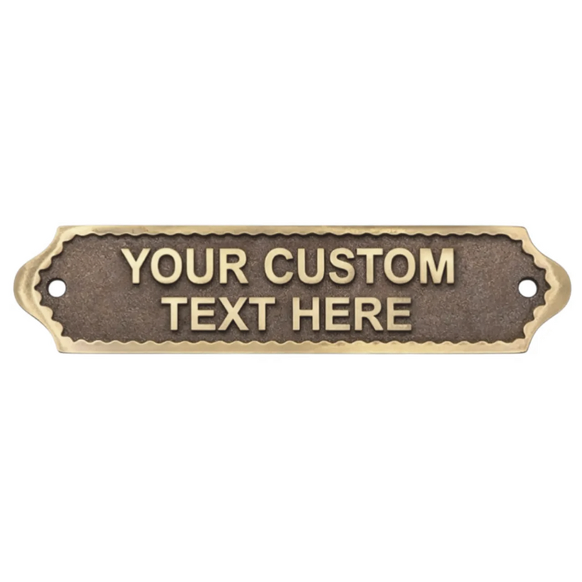 Personalised Cast Brass Door Sign Plaque – Royal Design