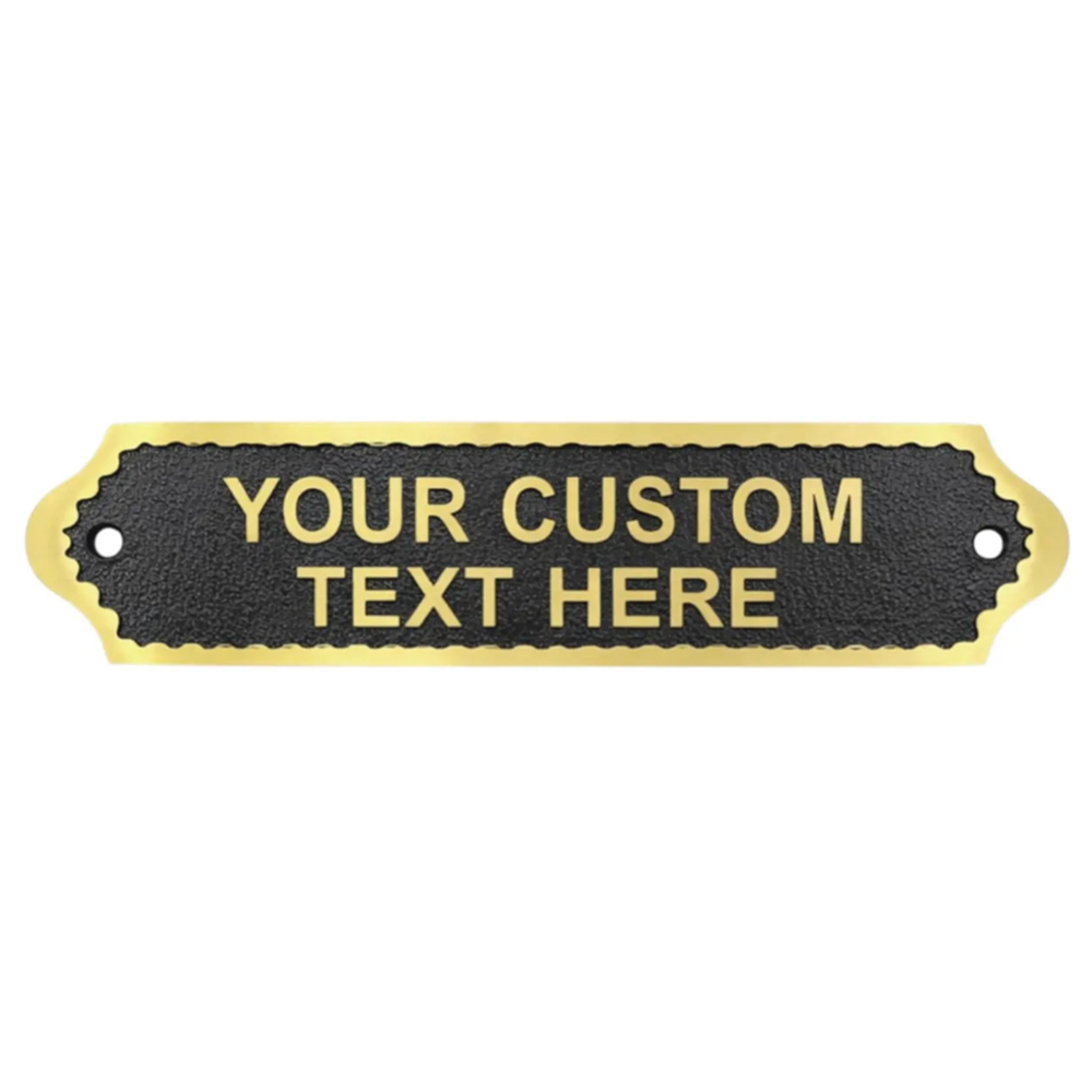 Personalised Cast Brass Door Sign Plaque – Royal Design