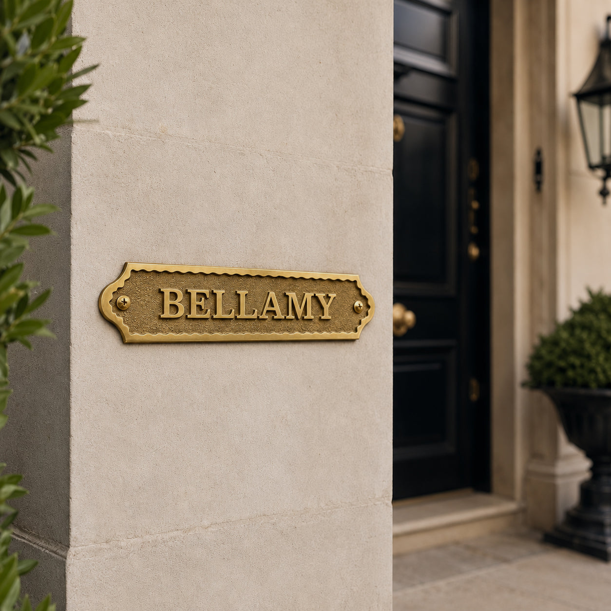 Personalised Cast Brass Door Sign Plaque – Royal Design