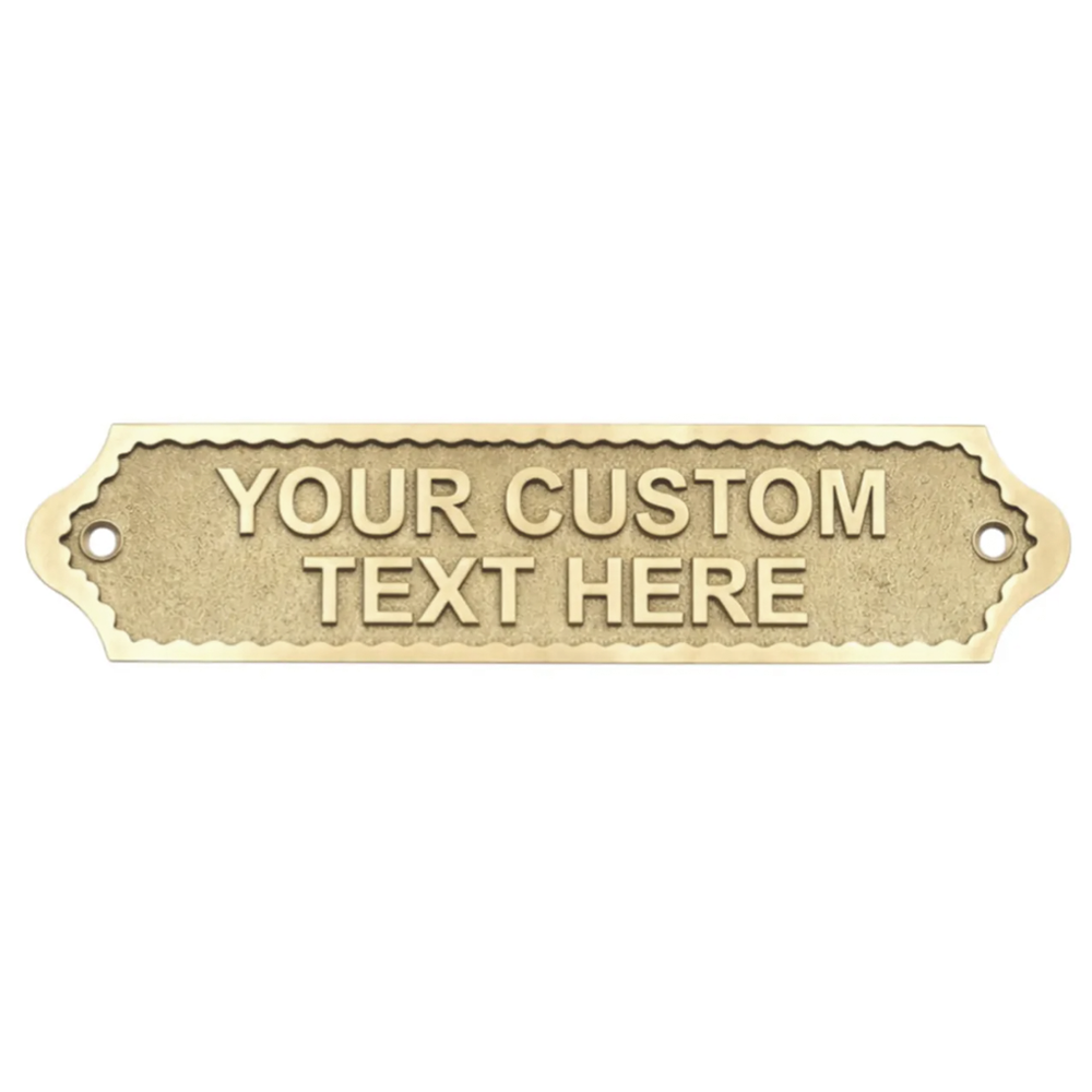 Personalised Cast Brass Door Sign Plaque – Royal Design