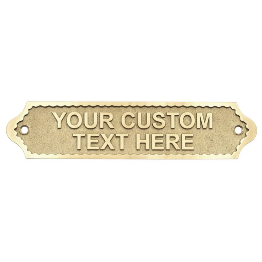 Personalised Cast Brass Door Sign Plaque – Royal Design