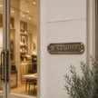 Personalised Cast Brass Door Sign Plaque – Signature Design