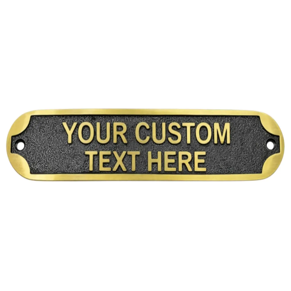 Personalised Cast Brass Door Sign Plaque – Signature Design