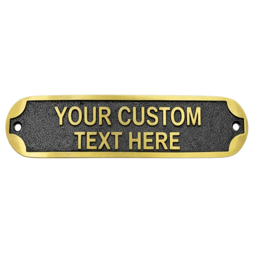 Personalised Cast Brass Door Sign Plaque – Signature Design