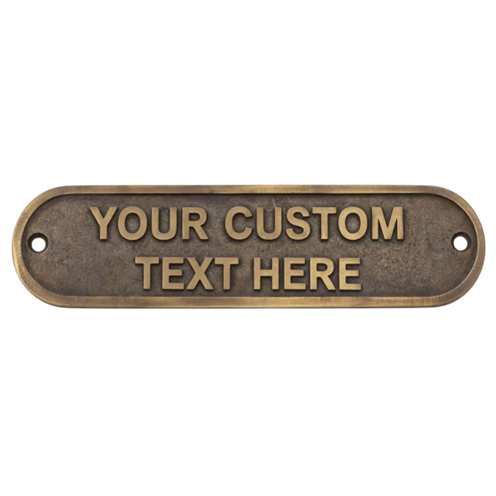 Personalised Cast Brass Door Sign Plaque – Victoria Design