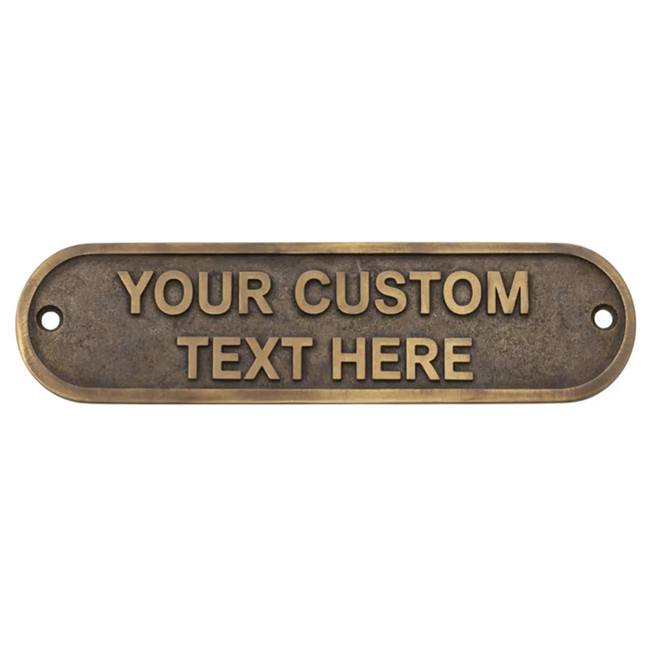 Personalised Cast Brass Door Sign Plaque – Victoria Design