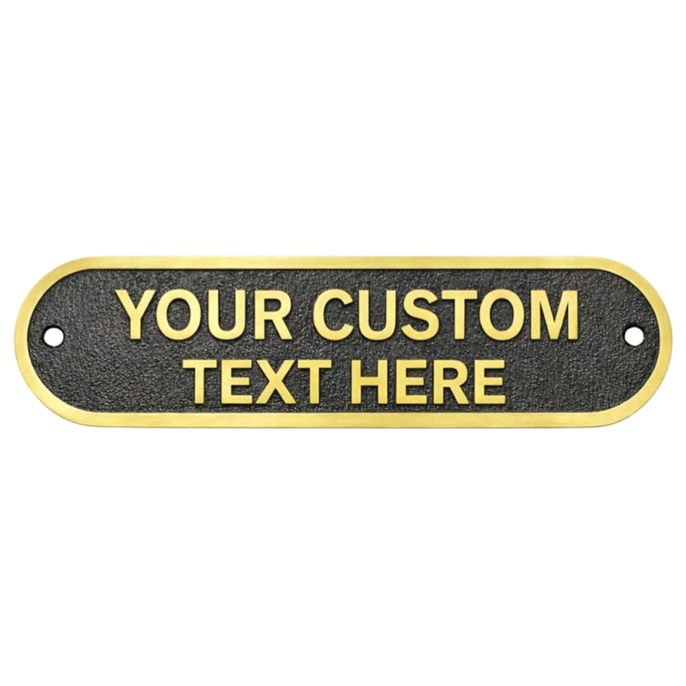 Personalised Cast Brass Door Sign Plaque – Victoria Design