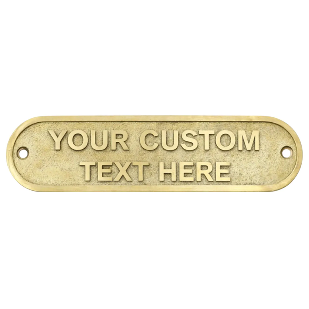 Personalised Cast Brass Door Sign Plaque – Victoria Design