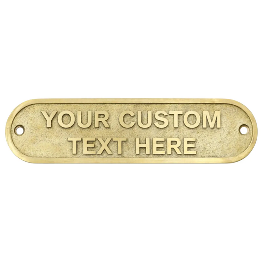 Personalised Cast Brass Door Sign Plaque – Victoria Design